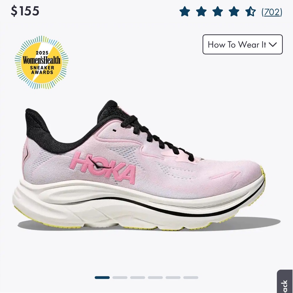 Womens Hoka Clifton 10 Pink carnation size 9.5. Excellent condition